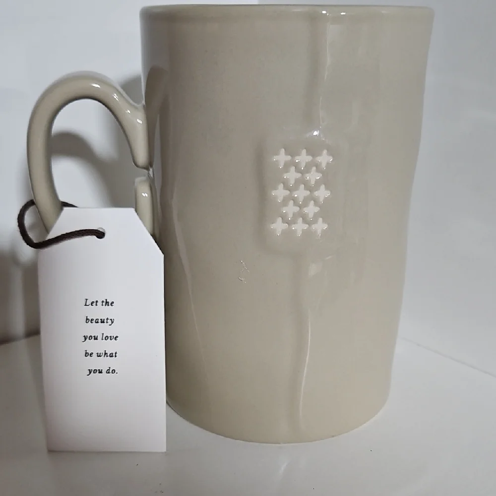Stylish Minimalist 2022 Ceramic 'TEA' Mug by Rae Dunn, Beautiful Interior